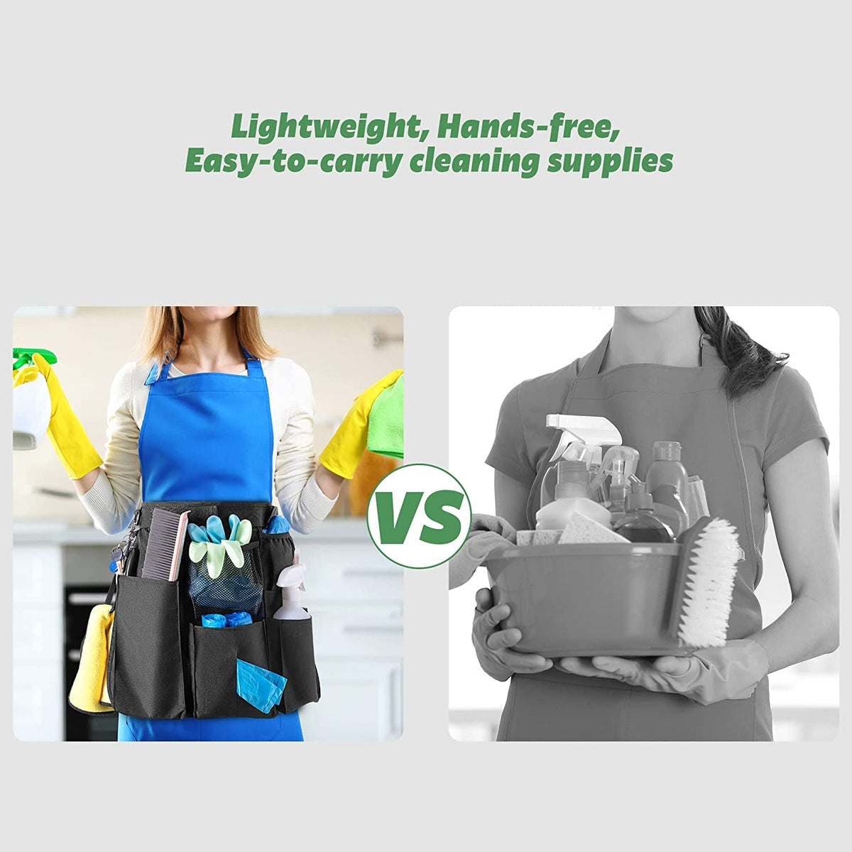 bafelia Waterproof Cleaning Apron with 7 Pockets, Cleaning Supplies for  Housekeeping, Lightweight and Durable Maid Apron