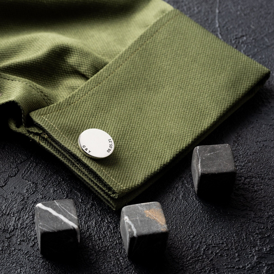 Custom Engraved Sterling Silver Initial Cufflinks