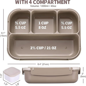 Box Adult Lunch Box with 4 Compartments