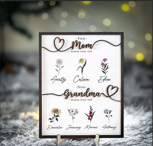 "First Mom, Now Grandma" Flower Art