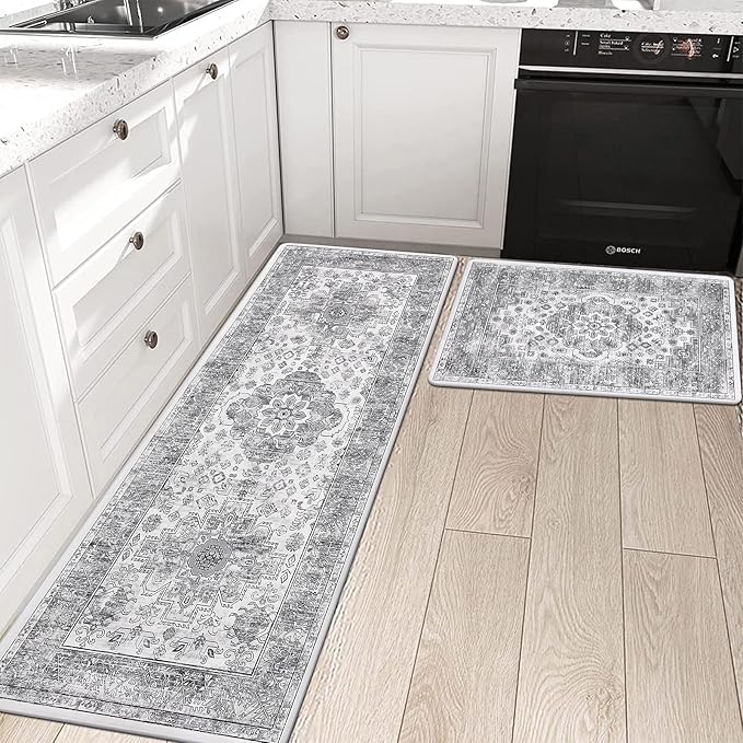 Kitchen Mat Set of 2 Non-Slip Kitchen Mats for Floor Cushioned