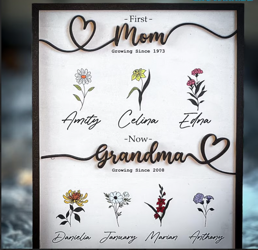 "First Mom, Now Grandma" Flower Art