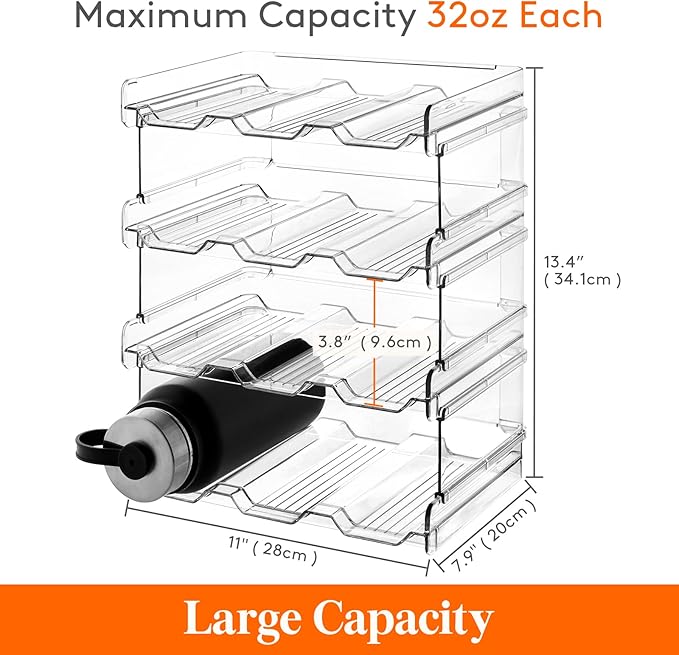 Water Bottle Organizer and Stackable Kitchen Pantry Organization