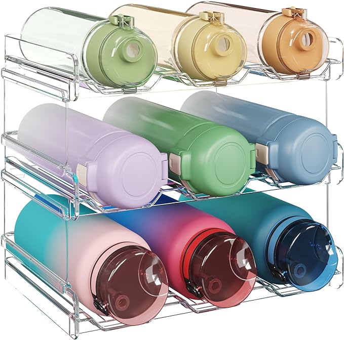 Water Bottle Organizer and Stackable Kitchen Pantry Organization