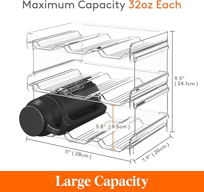 Water Bottle Organizer and Stackable Kitchen Pantry Organization