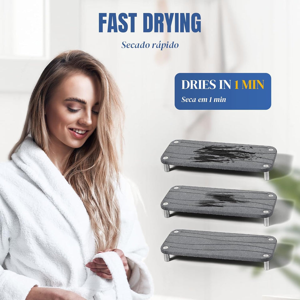 Fast Drying Bathroom Trays Soap Dish & Toothbrush Holders