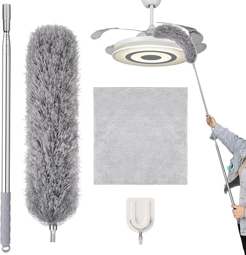 Extendable Feather Duster with Adjustable Long Pole