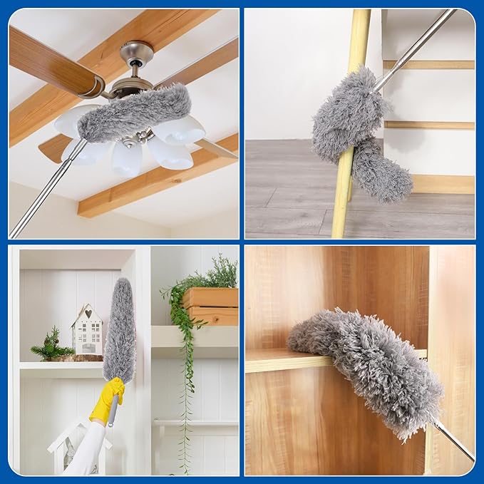 Extendable Feather Duster with Adjustable Long Pole