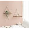 Boho Macrame Hanging Shelves Set of 2 Rustic Wood Decor