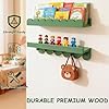 Wood Scalloped Floating Book Shelves Set for Nursery and Kids Room