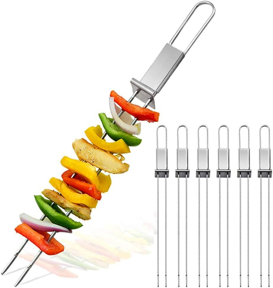 6 Packs Barbecue Skewers 13" BBQ Camping Picnic