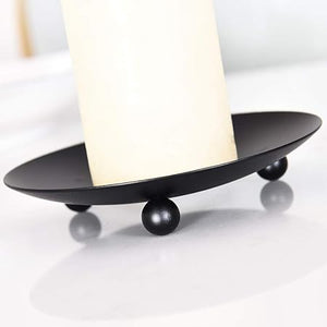 Black Iron Plate Candle Holder