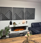 Mountain With Lines Panel Set of 2-3 Wood Picture Living Room