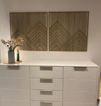 Mountain With Lines Panel Set of 2-3 Wood Picture Living Room