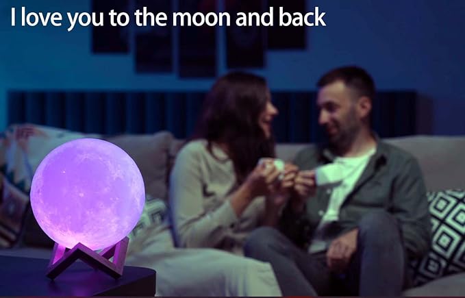 Moon Lamp 2024 Upgrade 128 Colors with Timing- 3D Printing Moon Night Light