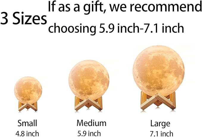 Moon Lamp 2024 Upgrade 128 Colors with Timing- 3D Printing Moon Night Light