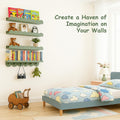 Wood Scalloped Floating Book Shelves Set for Nursery and Kids Room