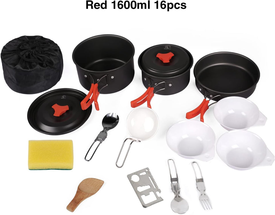 Camping Cookware Mess Kit Lightweight and Compact Cookware