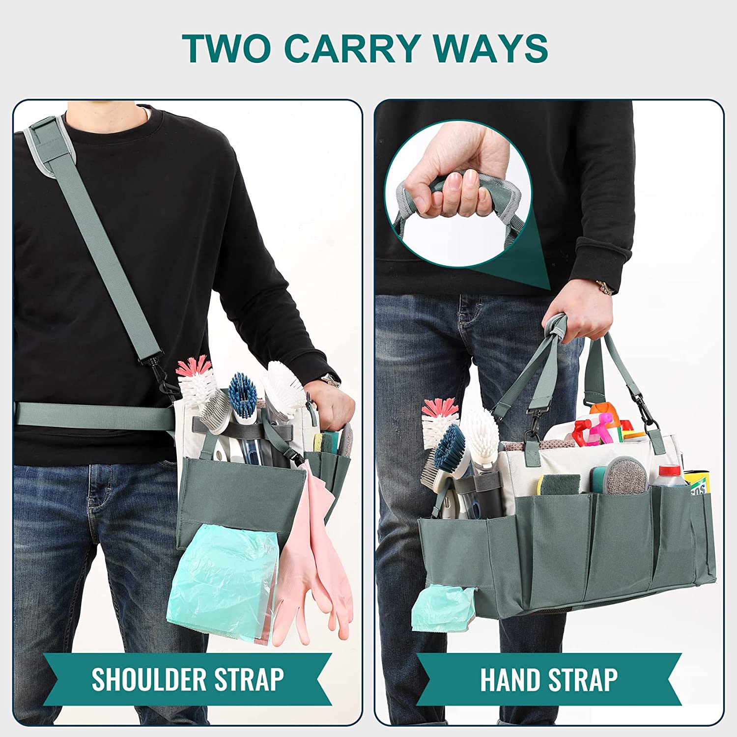  Extra Large Wearable Cleaning Caddy Bag with Handle