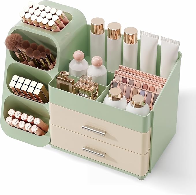 Large Capacity Makeup Organizer with Clear Acrylic Drawers