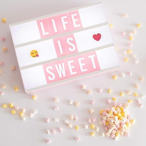Pink Cinema Light Box with 400 Letters & Emojis & 2 Markers