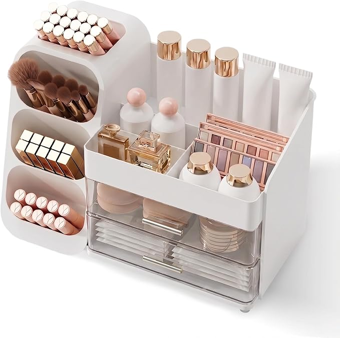 Large Capacity Makeup Organizer with Clear Acrylic Drawers