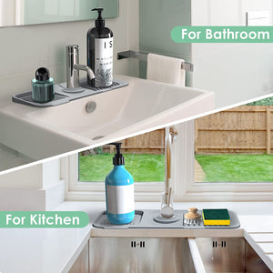 Sink Kitchen Silicone Faucet Handle Drip Catcher Tray Mat