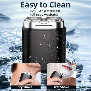 Mini Dual-Head Electric Shaver, Portable Electric Razor for Men,  Rechargeable Waterproof Shaver for Home, Car, Travel