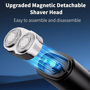 Mini Dual-Head Electric Shaver, Portable Electric Razor for Men,  Rechargeable Waterproof Shaver for Home, Car, Travel