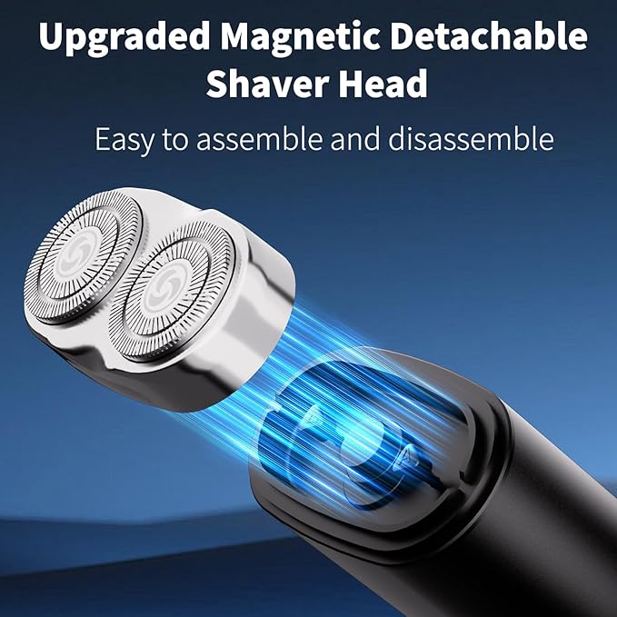 Mini Dual-Head Electric Shaver, Portable Electric Razor for Men,  Rechargeable Waterproof Shaver for Home, Car, Travel