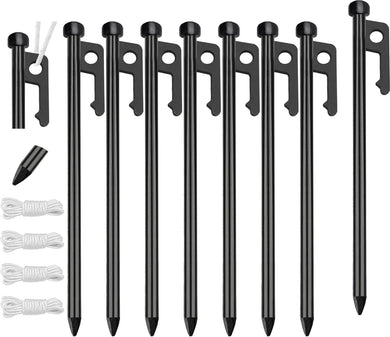 8pcs Multiuse Heavy Duty Steel Tent Stakes Tarp for Outdoor Camping