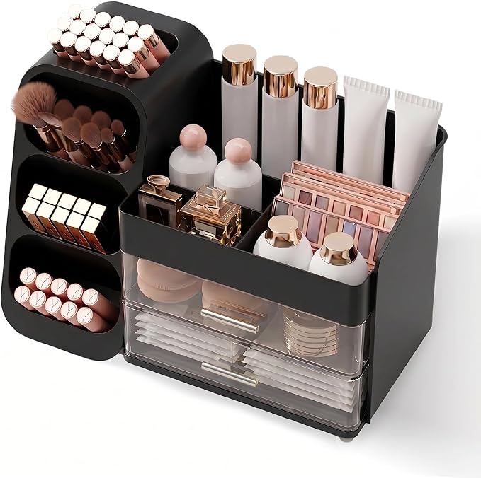 Large Capacity Makeup Organizer with Clear Acrylic Drawers