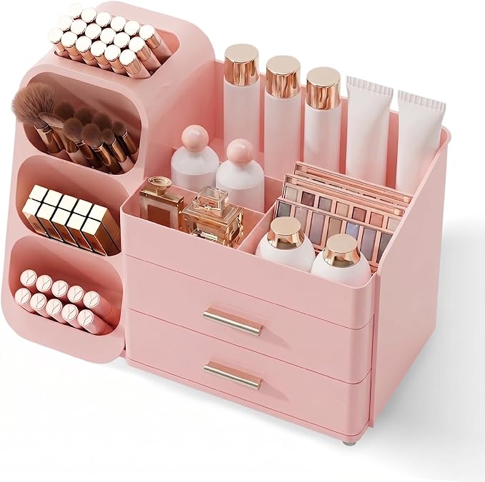 Large Capacity Makeup Organizer with Clear Acrylic Drawers