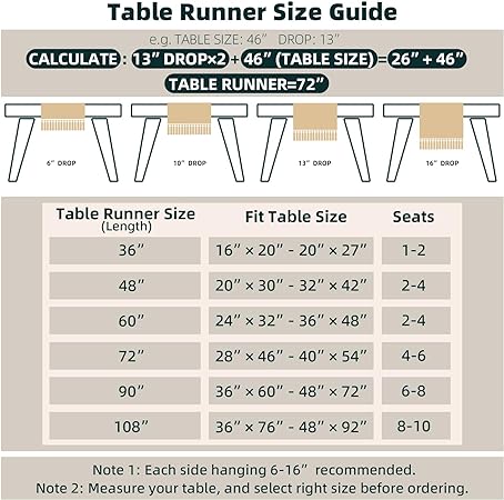 Boho Table Runner for Home Decor 72 Inches Long Farmhouse Rustic Table Runner Cream & Brown Macrame Table Runner