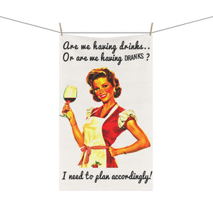 Personalized Funny Kitchen Towel Are We Having Drink Dish Towel Kitchen Decor