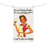 Personalized Funny Kitchen Towel Are We Having Drink Dish Towel Kitchen Decor