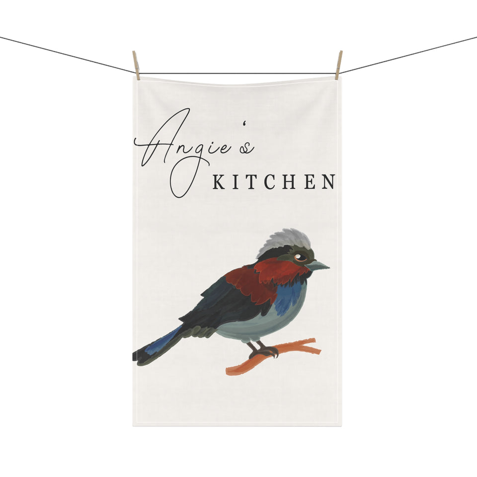 Personalized Funny Kitchen Towel Angie Kitchen Bird Kitchen Decor