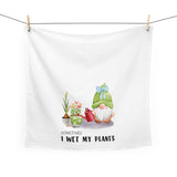 I Wet My Plants Funny Gnomes Tea Dish Towel - Spring Gnome Towel Kitchen Décor