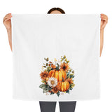 Personalized Fall Pumpkin Sunflowers Tea Towel Kitchen Decor-Thanksgiving Gift for Mom