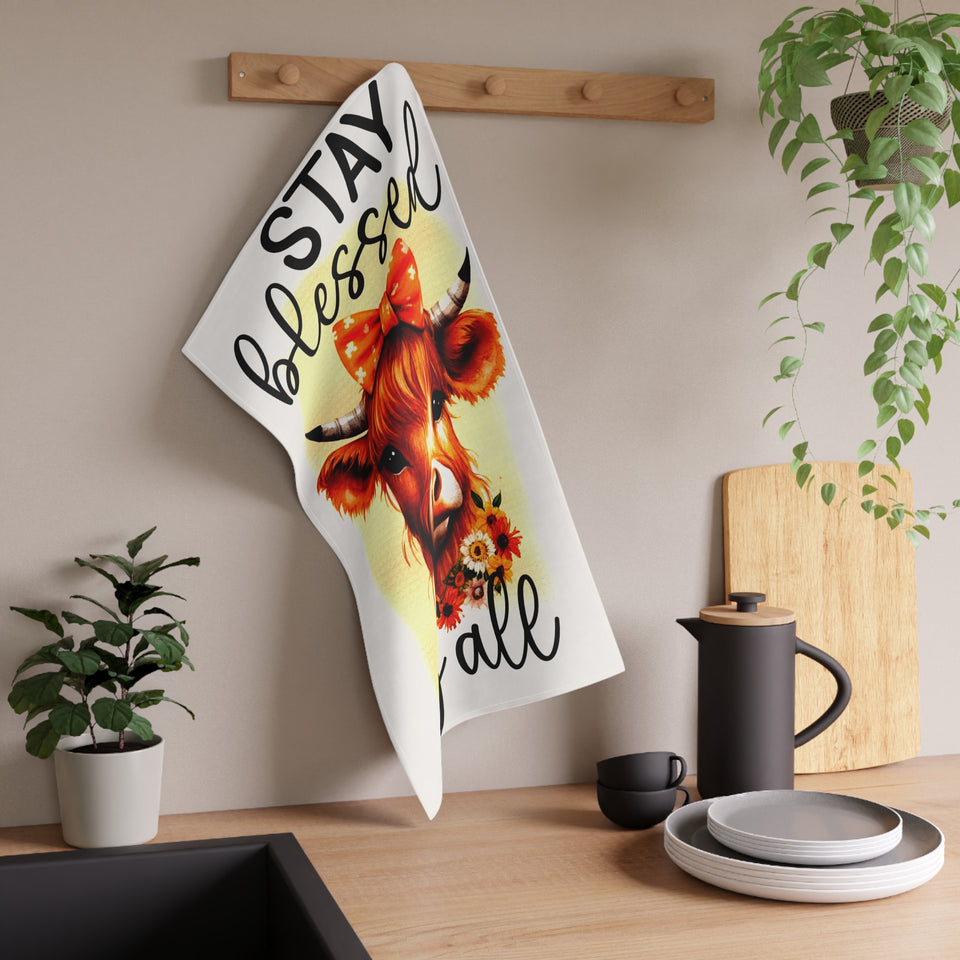 Personalized Funny Kitchen Towel Stay Blessed Yall  Kitchen Decor