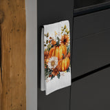 Personalized Fall Pumpkin Sunflowers Tea Towel Kitchen Decor-Thanksgiving Gift for Mom