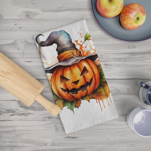 Halloween Spooky Pumpkin Dish Towel - New Home Gift Autumn Jack O Lantern Tea Towel Kitchen Decor