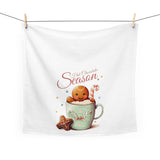 Hot Chocolate Season Merry Christmas Tea Dish Towel - Winter Tea Towel Kitchen Décor