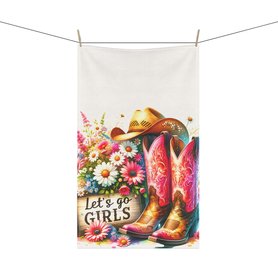 Personalized Funny Kitchen Towel Let's Go Girls Kitchen Decor