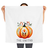 Personalized Fall Painted Pumpkin Dish Towel-Thanksgiving Tea Towel Kitchen Decor