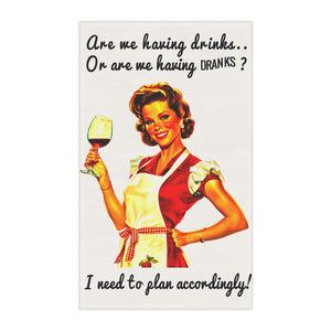 Personalized Funny Kitchen Towel Are We Having Drink Dish Towel Kitchen Decor