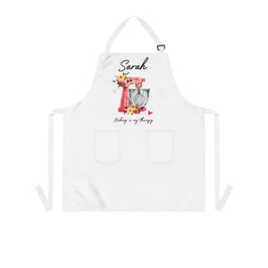 Baking is My Therapy Personalized Apron Utensils Custom Gift Personalized for Mom/Grandma