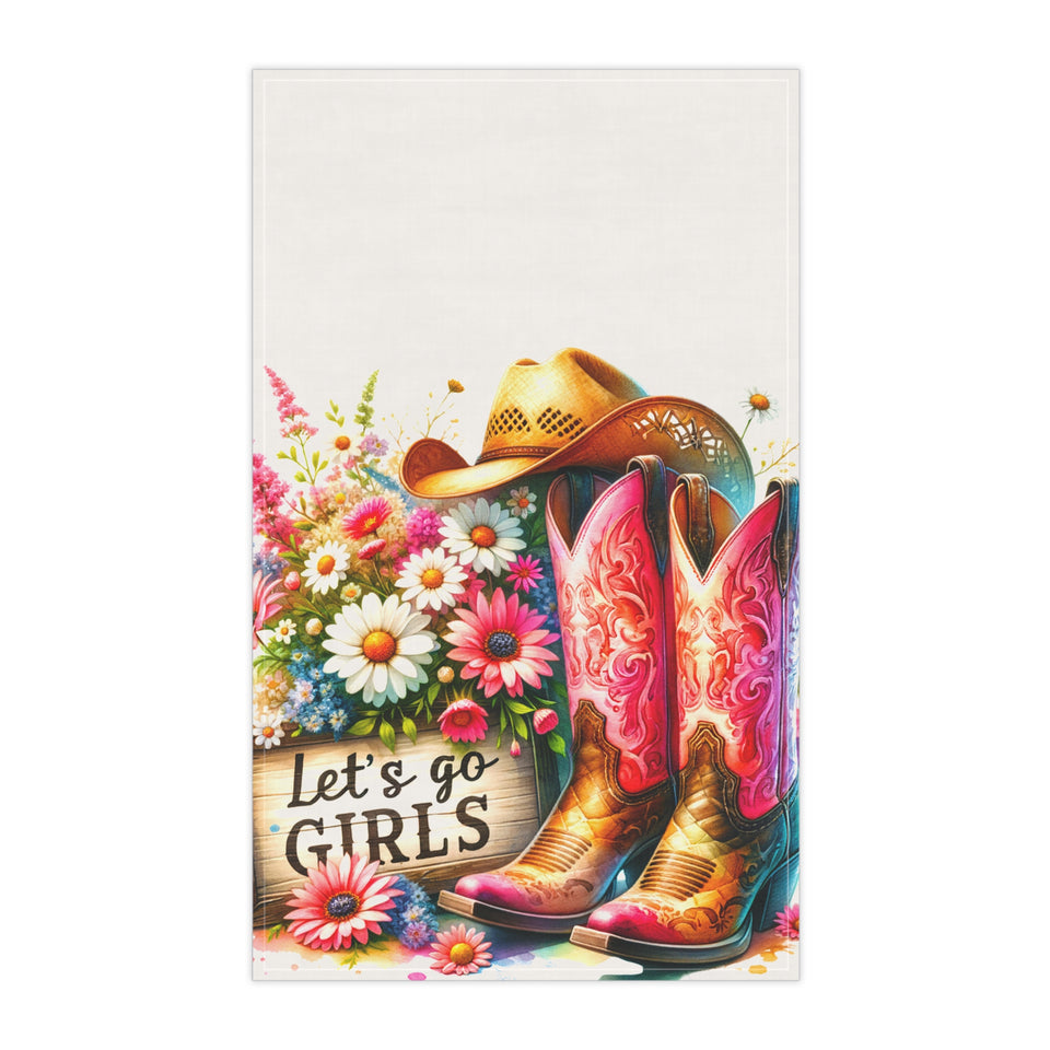 Personalized Funny Kitchen Towel Let's Go Girls Kitchen Decor