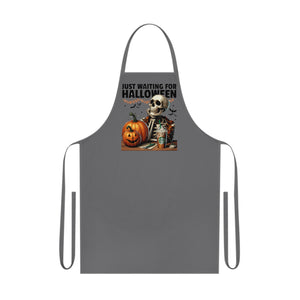 Just Waiting For Halloween Cotton Apron Utensils Custom Gift Personalized for Mom/Grandma