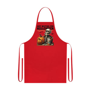 Just Waiting For Halloween Cotton Apron Utensils Custom Gift Personalized for Mom/Grandma